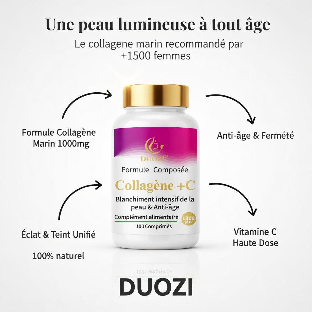 Collagène + Vitamine C DUOZI — Formule Intensive Éclat & Anti-Âge